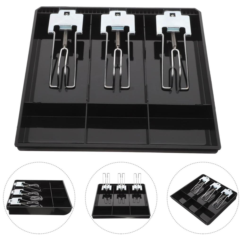 Ciieeo Drawer Metal Cash Register Sorter Storage Coin Tray Multi-Compartment Storage Tray Cash Register Insert Tray Cash Tray Money Tray Cash Holder