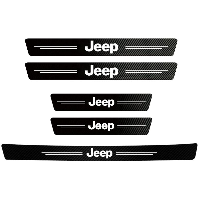 Jeep Car Exclusive Door Sill Sticker Threshold Protective Film For Jeep Wrangler Grand Cherokee Avenger Compass Wagoneer Patriot