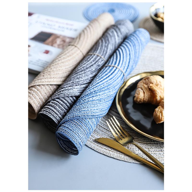 6 Stück runde Tischsets aus gewebtem Ramie, rutschfeste Esstischmatten, rutschfeste Geschirr-Schüssel-Pads, für Küche, Getränke, Tassenuntersetzer