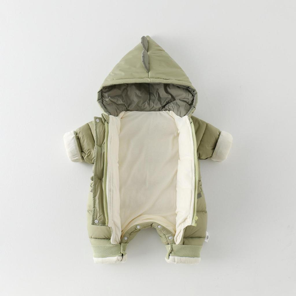 Thick Cotton Baby Jumpsuit - Warm Fleece Cartoon Winter Outfit for Boys & Girls