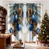 2 Pieces Christmas Decr Patterned Hanging Curtains, Decorative Transparent Curtains For Bedroom Decoration, Bedroom, Office, K