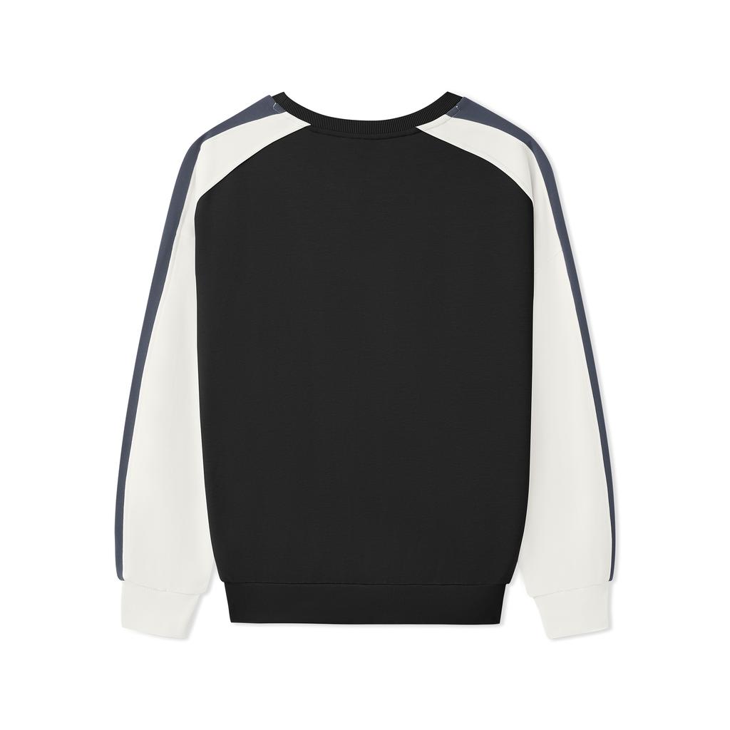 Skechers Sport Casual Retro Color Block Letter Print Pullover Knit Sweatshirt Men Sweatshirt L125M065-0018