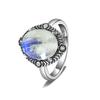 CopperRings Natural Turquoise Ring 10*12MM Moonstone Labradorite Vintage Ring  Fine Jewelry Gifts for Women
