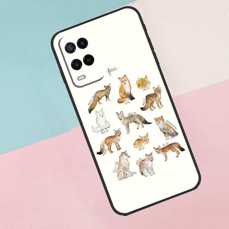 Fox Animal Pattern For Oppo A17 A77 A60 A74 A94 A54 A18 A38 A58 A78 A98 A40 A80 A16 A76 A96 A15 A57S Phone Case
