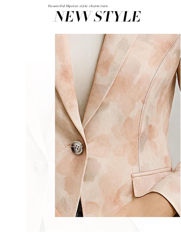 Women's European Floral Print Single-Breasted Jacket