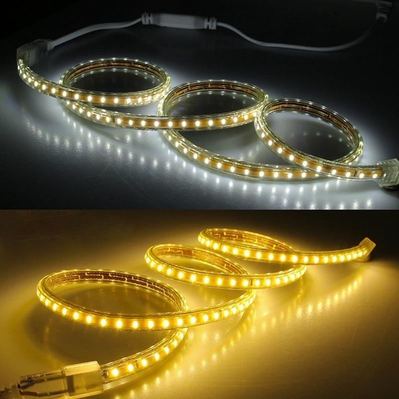1M Waterproof SMD 5050 LED Strip 220V 230V 60leds/m Flexible Tape Rope Light