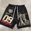 Street Hip Hop Free Muse Printed Shorts American Casual Loose Sports Pants Men's and Women's Same Trend