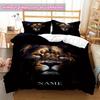 3Pcs Custom Name Lion Bedding Set 3D Printed Single Queen Size Duvet Cover Set For Kids Adult Bedroom Home Decor Machine-Wash