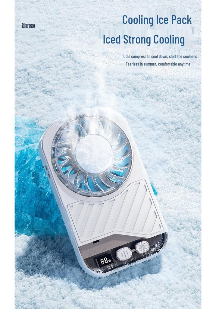 USB Rechargeable Portable Mini Desktop Fan with Digital Display and High-Speed Semiconductor Cooling