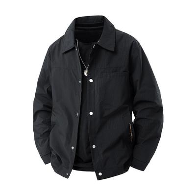 Work Jacket for Men's Spring and Autumn Fashionable Loose Windproof Lapel Top Casual Jacket