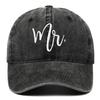 Adjustable Mr Mrs Embroidery Caps Washed Cotton Outdoor Sunscreen Hats Couple Baseball Hats
