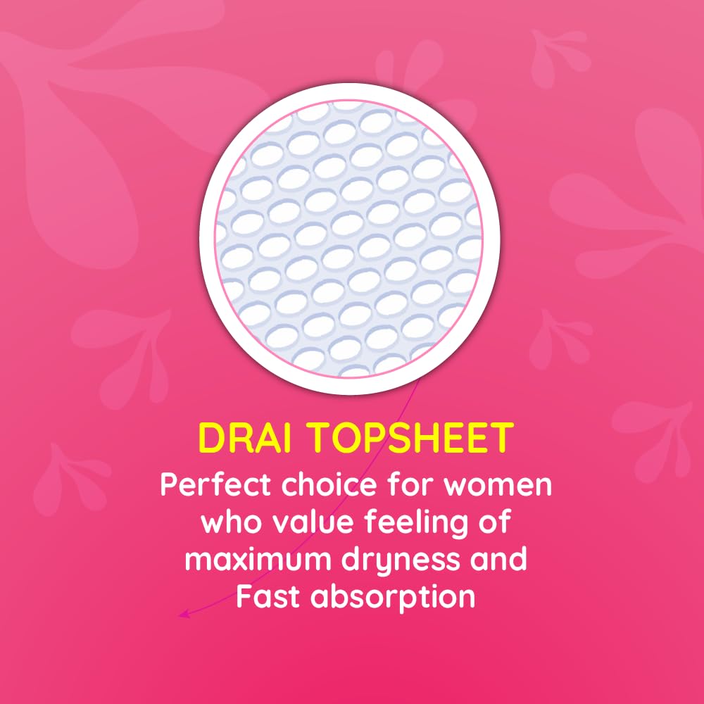 Bella Maxi Regular Drai Pads for Women 15pcs - Pack of 2 | All Day Extra Dryness | Leakage Proof | Moist Lock | Wing & Extra Protective Zone | Ra