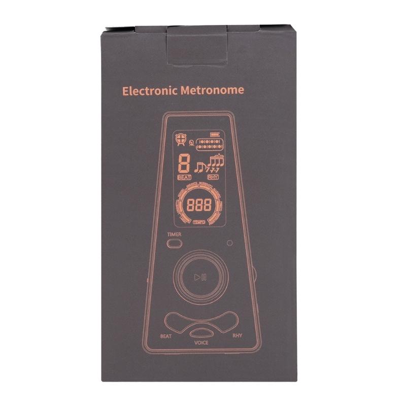 Electronic Metronome Digital Metronome Universal Metronome for Guitar Violin Drum with Timer LCD Display Volume Control