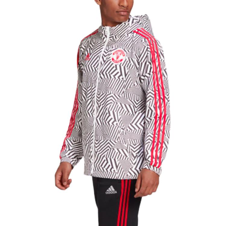 Adidas Manchester United Jackets Men's White Hooded Moderate Other FR3843