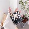 Applicable To Samsung Z Flip4 Folding Screen Mobile Phone Case Plaid Camellia Pearl Portable Wristband Leather Case Protective Case