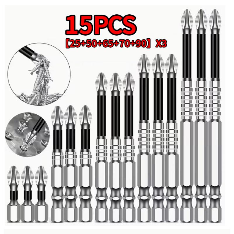 K5 Anti-Slip Shock-Resistant Phillips Screwdriver Bit Set - Strong Magnetic, High Hardness, High Torque.