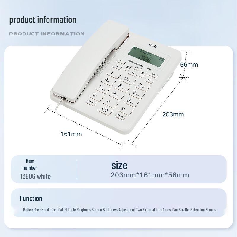 Deli Corded Landline Desk Phone