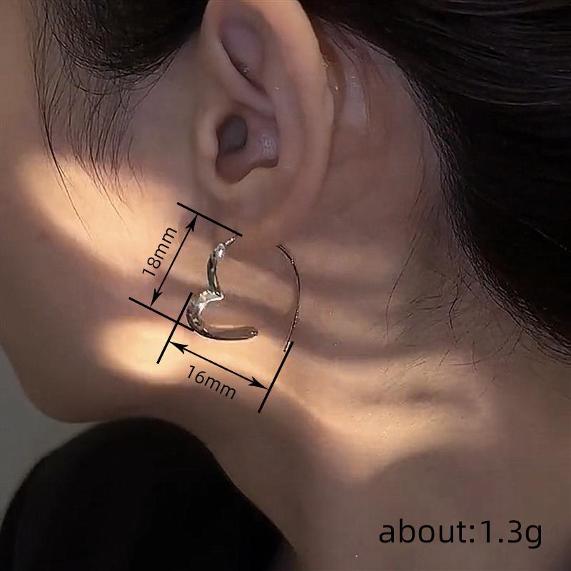 Open Love Earrings For Women, Peach Heart Design Earrings, Fashionable Lady Matching Accessories