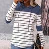 2024 Autumn and Winter New Lazy Striped Hooded Knitted Sweater Casual Style Sweater Women's Spring and Autumn Amazon