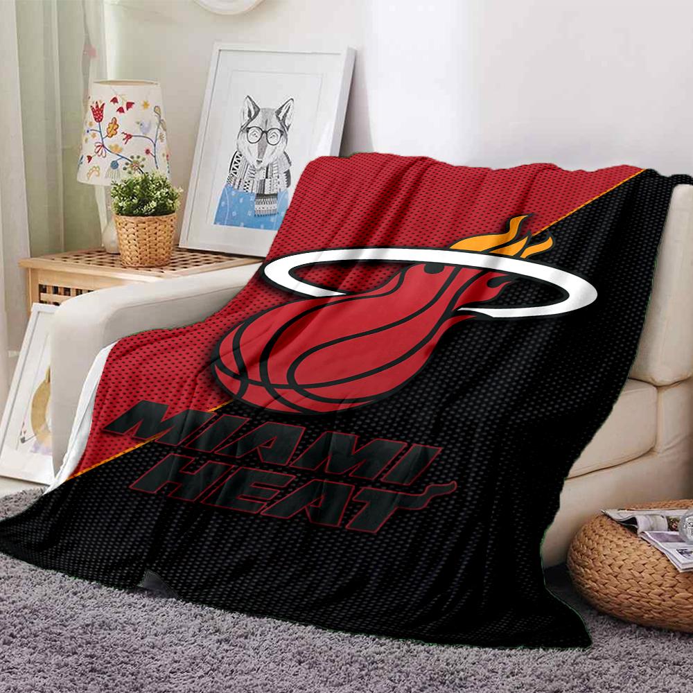 Miami Heat Theme Printed Blanket - Perfect for Couch, Bed, Travel & Outdoor Use | Machine Washable, Cozy & Durable.