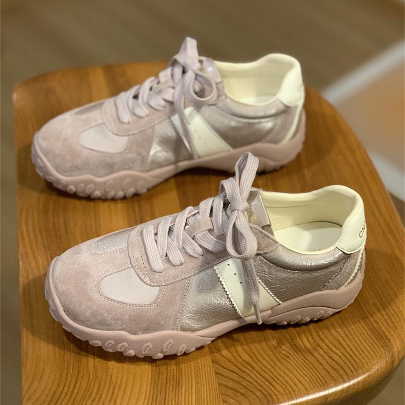 Lan Cabinet Taro Purple German Training Shoes Women's Forrest Gump Shoes 2025 Spring New Women's Shoes Show Small Non-slip Casual Sports Shoes