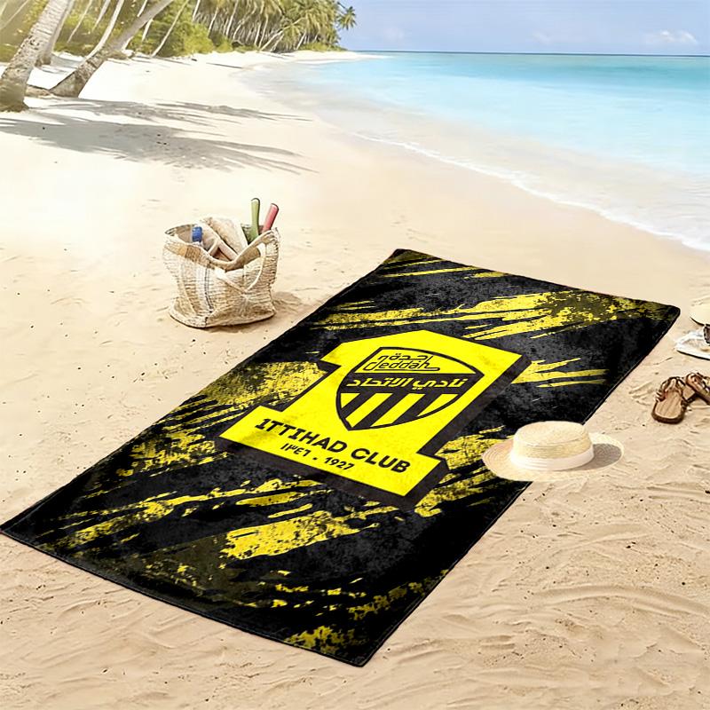 1ttihad Club Print Beach Towel, Large Soft Quick Dry Towel for Beach Camping Swimming