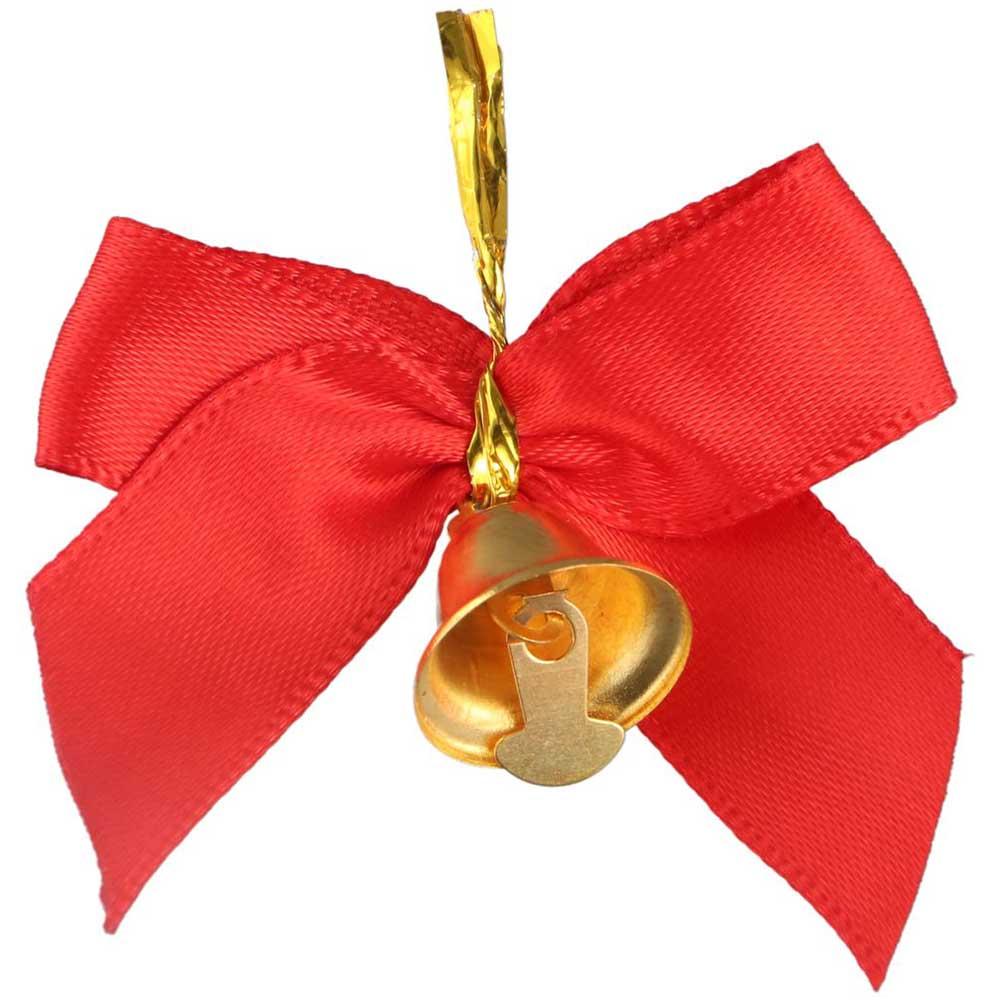 10pcs Mini Christmas Bell Bow Bowknot Mini Red Bow Delicate Christmas Bow Ornaments  Christmas