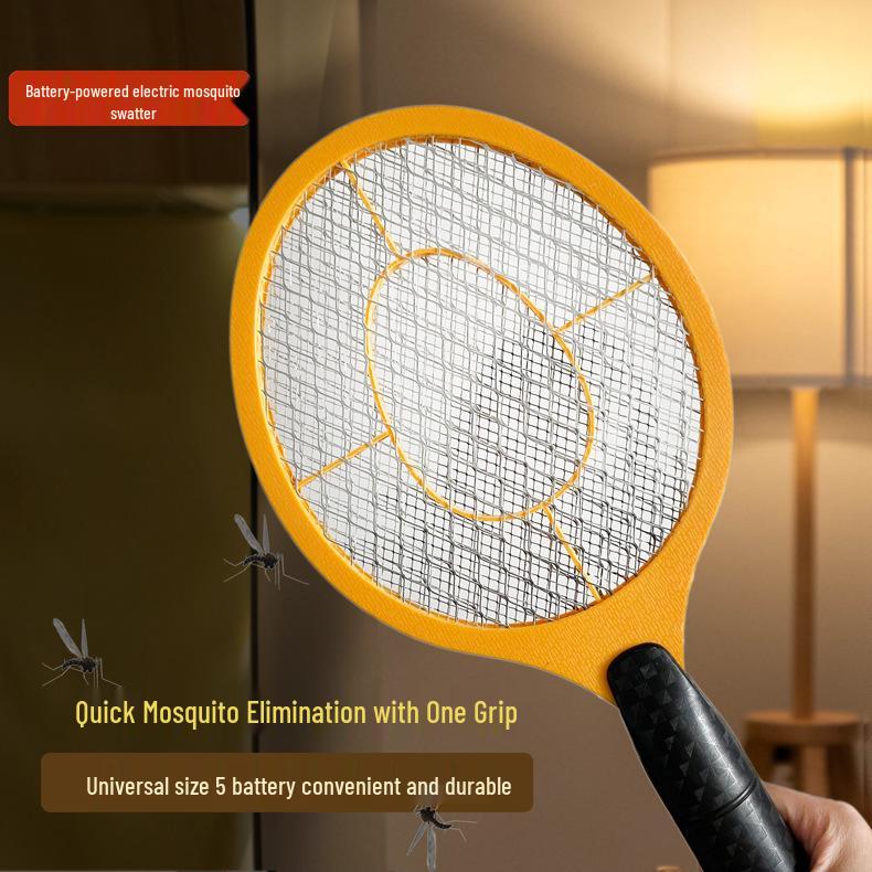 Portable Rechargeable Mosquito Swatter - Lightweight, Battery-Powered Electric Fly Swatter for Indoor and Outdoor Use