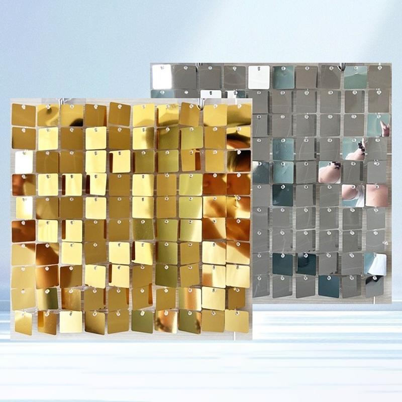 Polychromeshimmer Wall Backdrop 3D Sequin Panel Backdrop Art Wall Backgroud Cloth Wedding Birthday Party Backdrop Decor