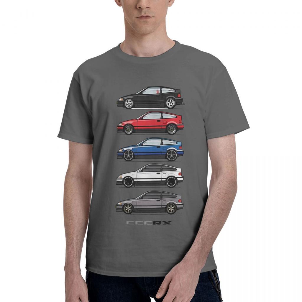 Fünf Generationen CRX Auto 100% Baumwolle Lässig Atmungsaktiv Bequem Anime Kurzarm T-Shirt Lustige Geschenke