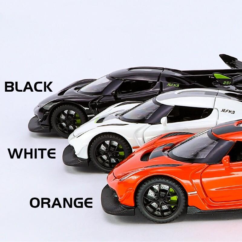 1/32 Scale Koenigsegg Jesko Zinc Alloy Model Car, with Light & Sound & Pull-Back Diecast Toys Gifts Collections Decorations For Boys