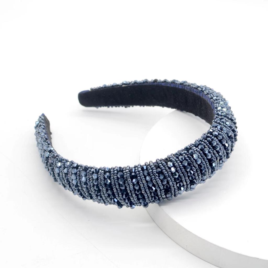 Baroque Rhinestone Headband Crystal Padded Hair Band Glittering Hair Accessories for Women Girls