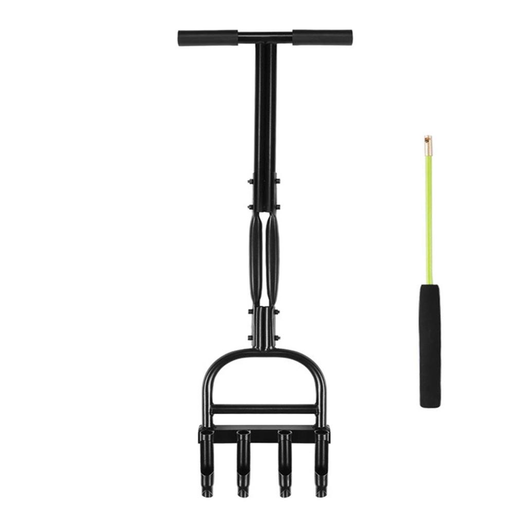 Plug Aeration Lawn Aerator Coring Tool, Manual Plug Core Aerators & Clean Tool, Yard Aeration Tools with 4 Hollow Slots 36.2” X 11.4”Size