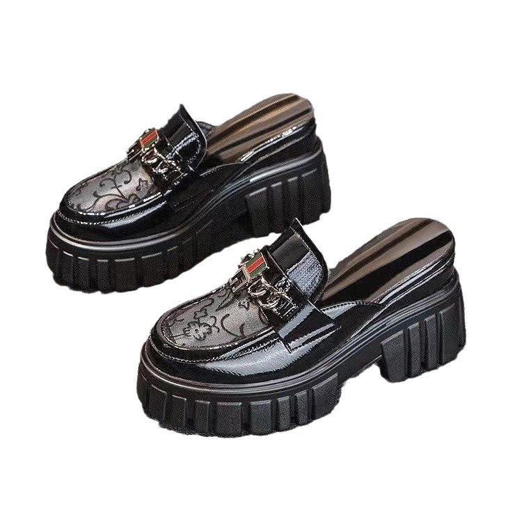 Baotou Half Slippers Women's Outer Wear Height Increase Summer 2025 New Internet Celebrity Inner Height Increase Mesh Breathable Sandals Women's Shoes