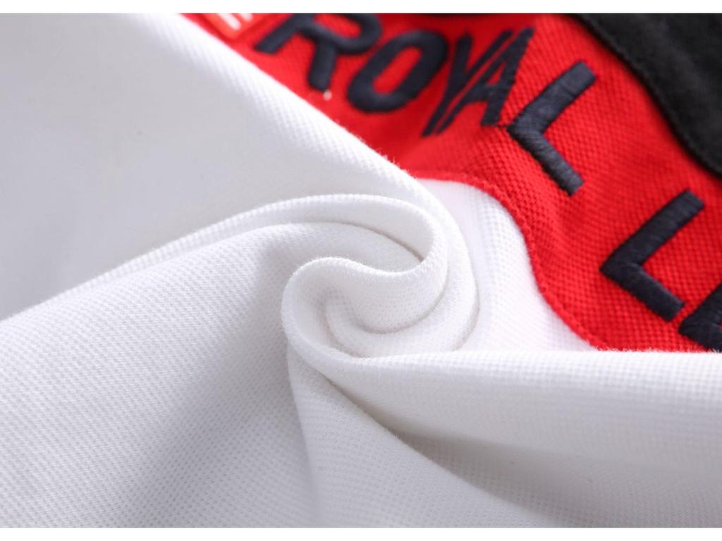 Men's Retro Letter Embroidered Cotton Polo Shirt - Color Block, Short Sleeve, European Size, Casual Sports Fashion