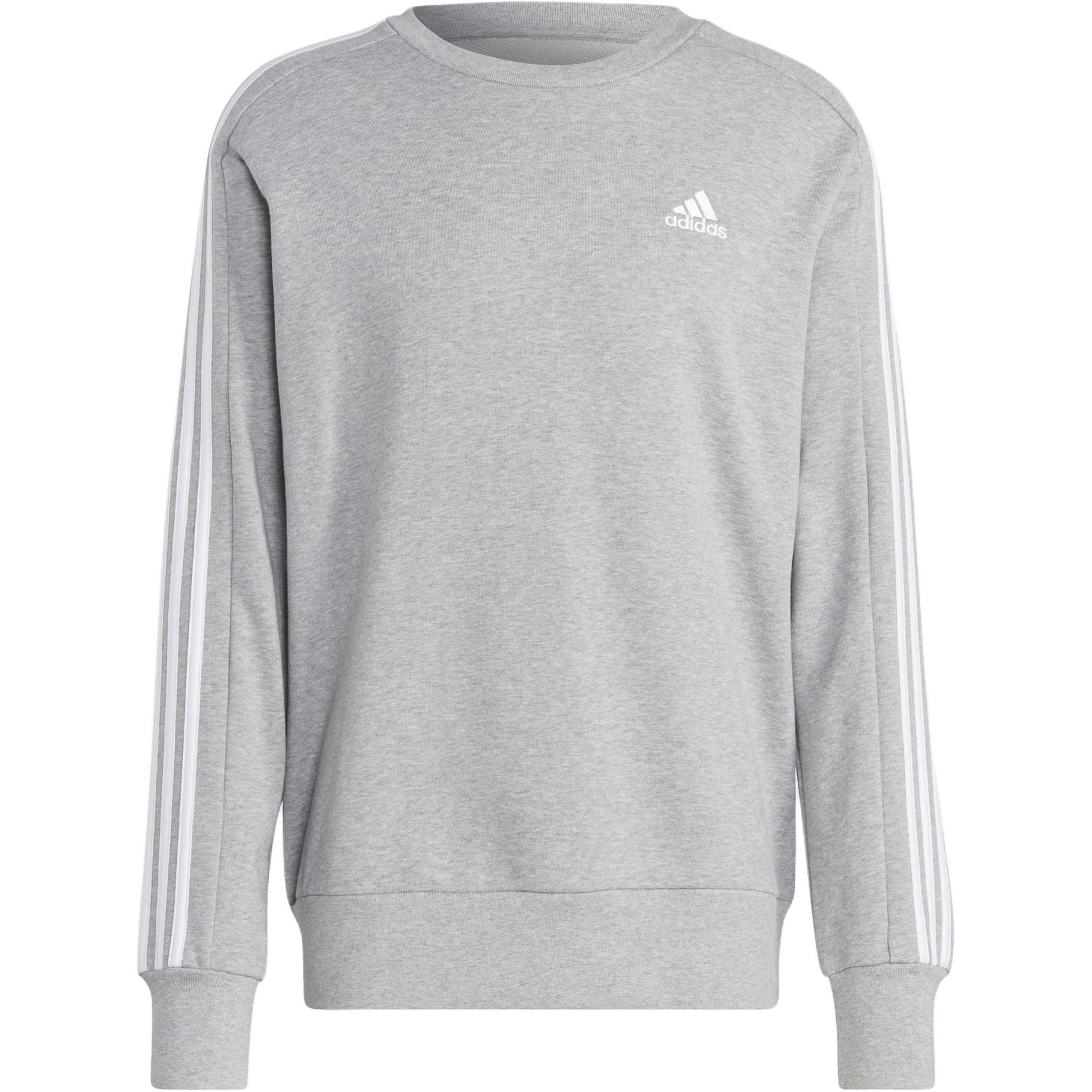 adidas Essentials French Terry 3-Stripes Sweatshirt Grey Men s IC9319 XL