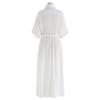 Spring Summer Women's Cotton Linen Shirt Collar Short Sleeve Button Down Cardigan Dress for Europe America