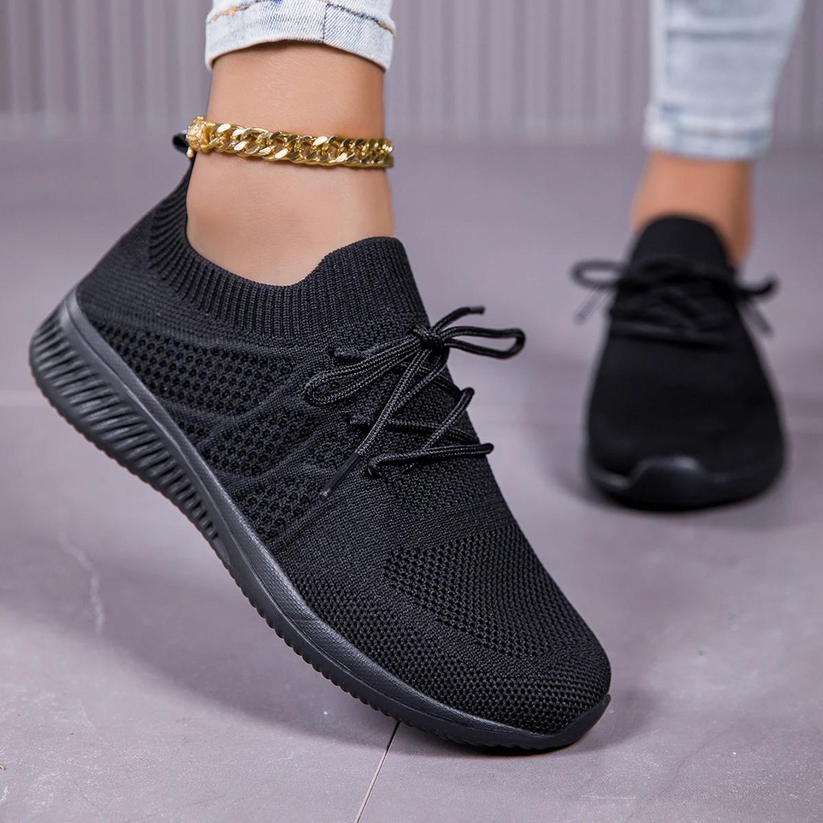

Модная женская белая сетчатая спортивная обувь, дышащие слипоны на шнуровке для бега, повседневная спортивная обувь, для ходьбы и упражнений на открытом воздухе 42 чёрный