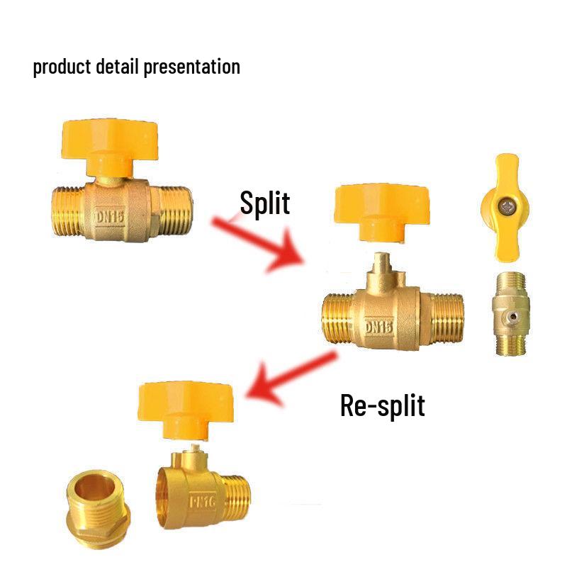 Vollkupfer-beschwertes Gas-Absperrklappenventil mit Doppelgewinde (4-Punkt) für Leitungswasser