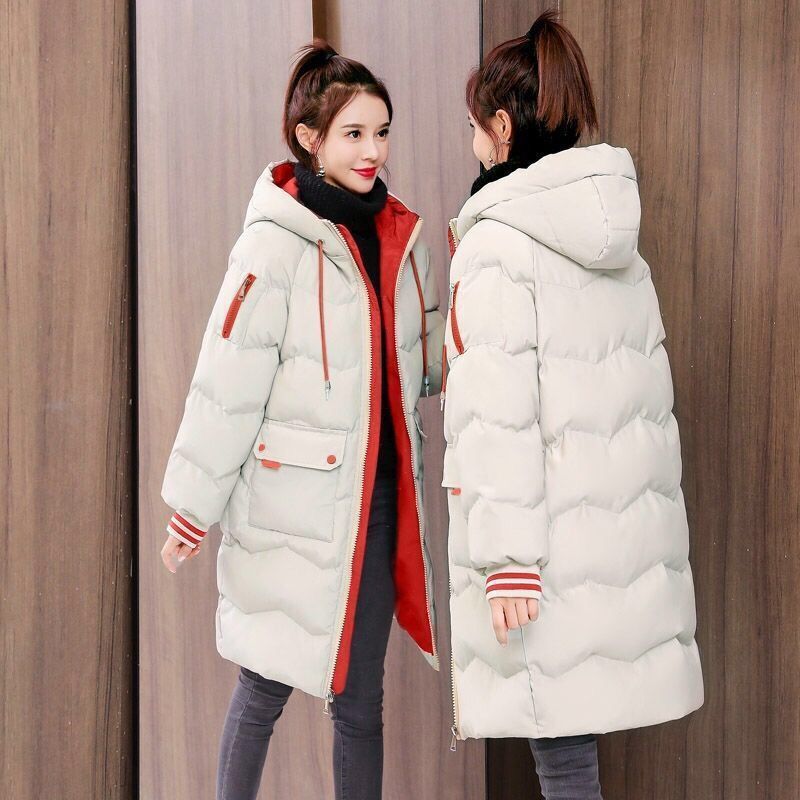 

Medium and long bread clothes women s new loose down padded jacket thickened winter coat padded clothes women S [80-47.5 kg]