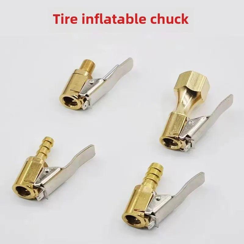 Car Auto Brass 6mm/8mm Tyre Wheel Tire Air Chuck Inflator Pump Valve Clip Clamp Connector Adapter Accessories For Compressor Tire Chucks 1