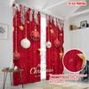 2pcs   plane printing Curtains Christmas Star Polyester Easy Install (without rod) Home Decor Ldeal for Bedroom Living Room