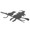 Hexenkatze Gartenstecker Metall Silhouette Niedlicher Hexenkatzenstecker Auf dem Ast für Baumstumpf Hof Rasen Deko