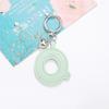 Colorful PU Leather Keychain with Peach Heart and 26 English Letter Charms