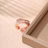 New simple and fashionable diamond-encrusted zircon cross-opening ring, high-end light luxury cold wind ring