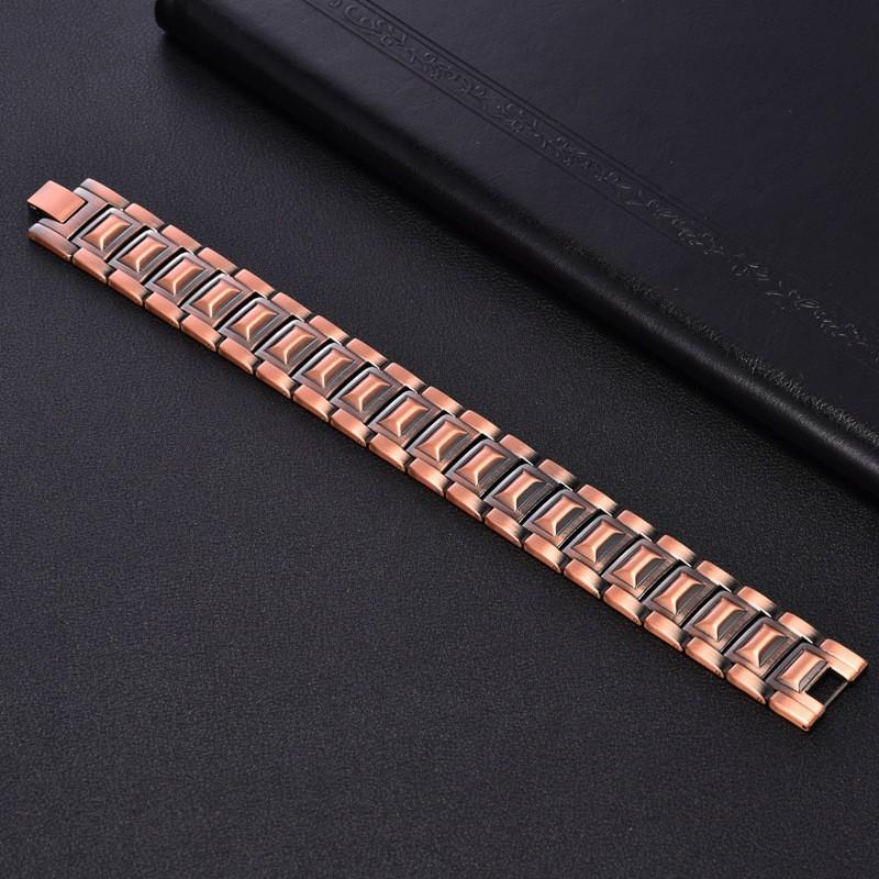 Copper Tone Magnetic Bracelet Couples Geometric Cross Design Vintage Style Electroplated Unisex Jewelry