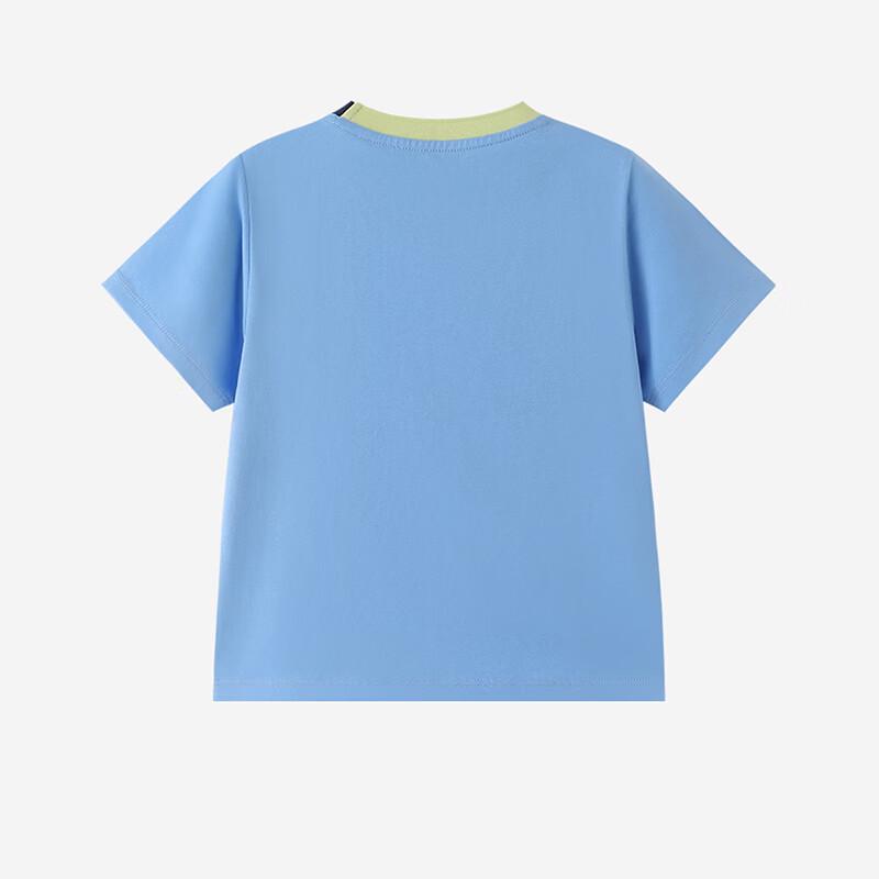 YEEHOO Boys' Plain Blue Cotton Short Sleeve T-Shirt