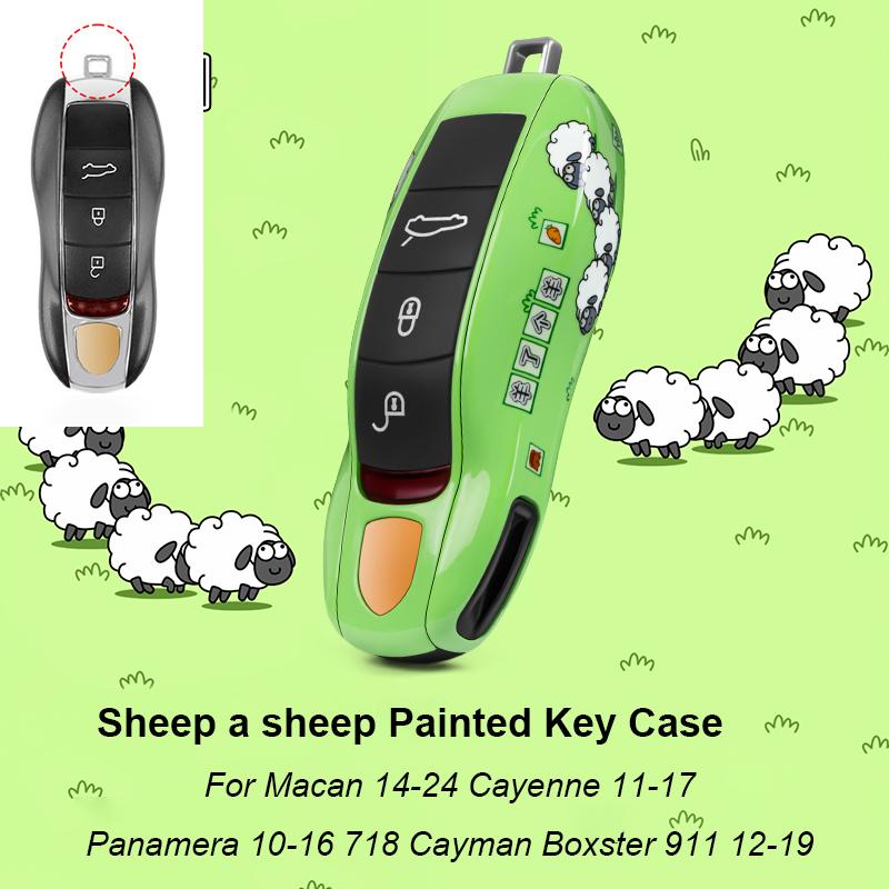 For Porsche Panamera Cayenne Macan 718 Cayman Boxster 911 Taycan Car 92 Track Key Case Protective Shell Remote Control Fob Cover