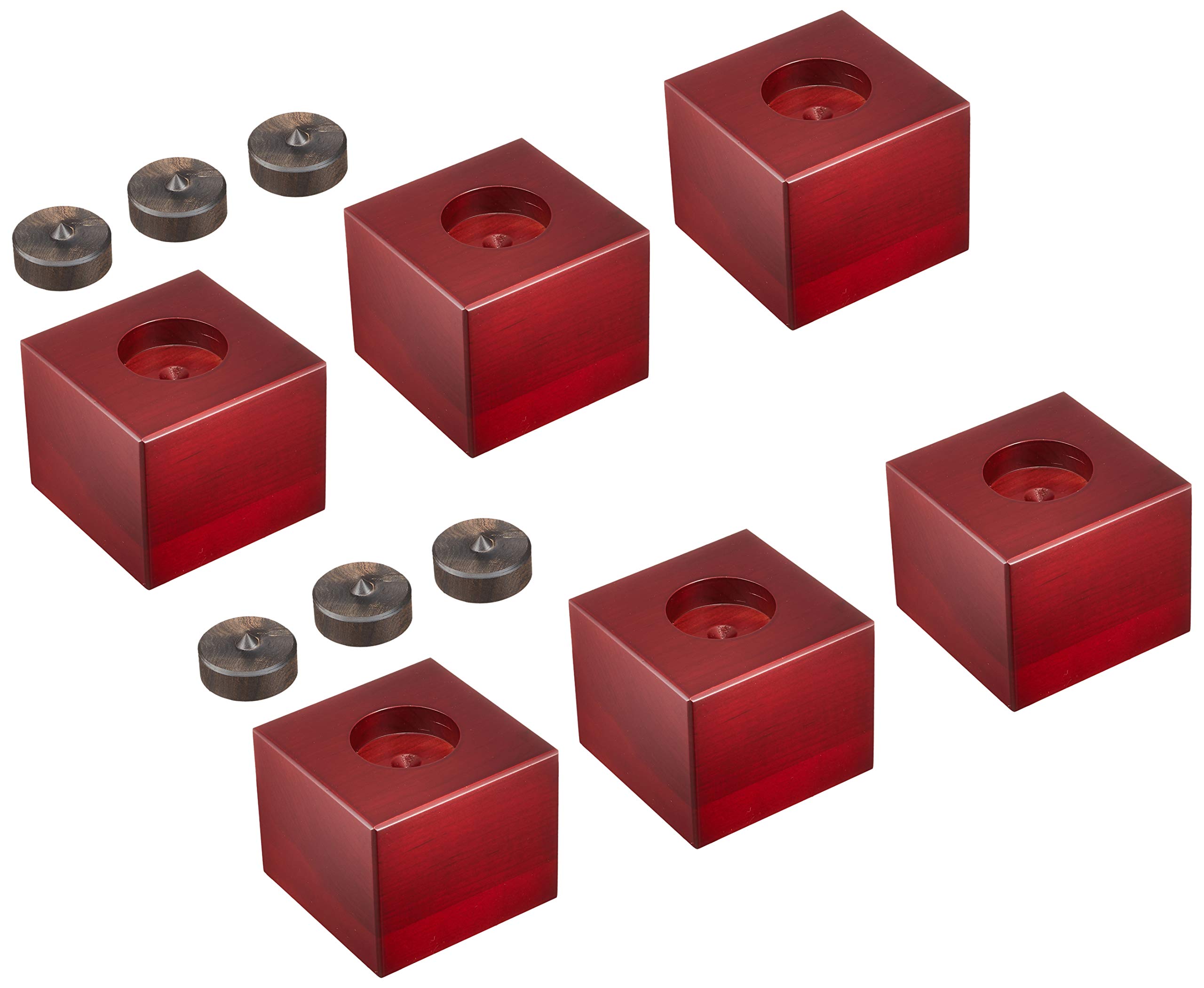 

Yamamoto Sound Craft Ebony pin and cherry wood block point support type speaker base of (set 6) PB-11A-6