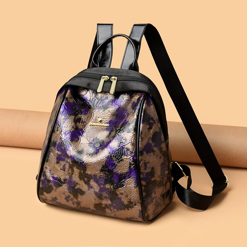 Backpack New Fashion Trend Large Capacity Durable Women's Soft Leather Versatile Backpack